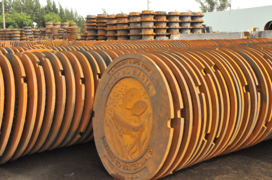 Manhole Frames and Covers stacked