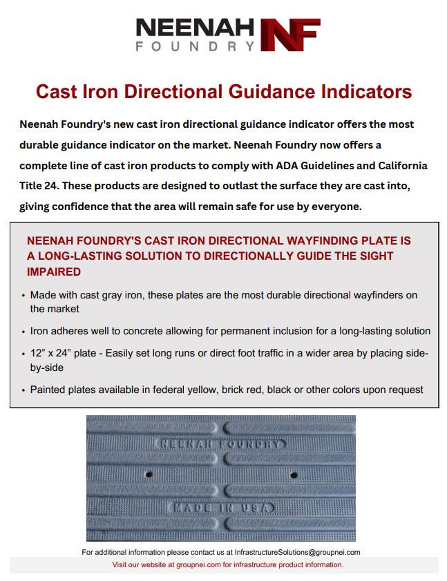 Cast iron directional guidance indicators