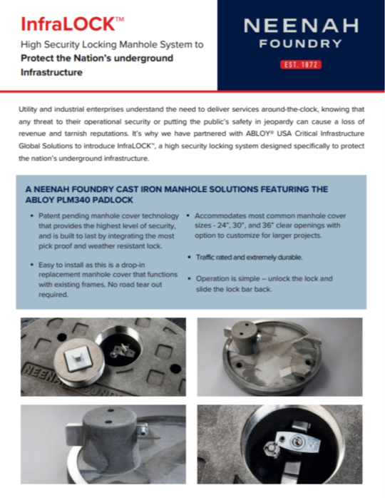 High security locking manhole system - infralock
